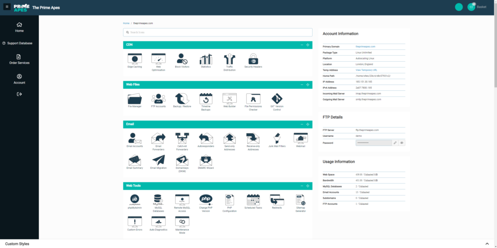 Prime Hosting Client Portal