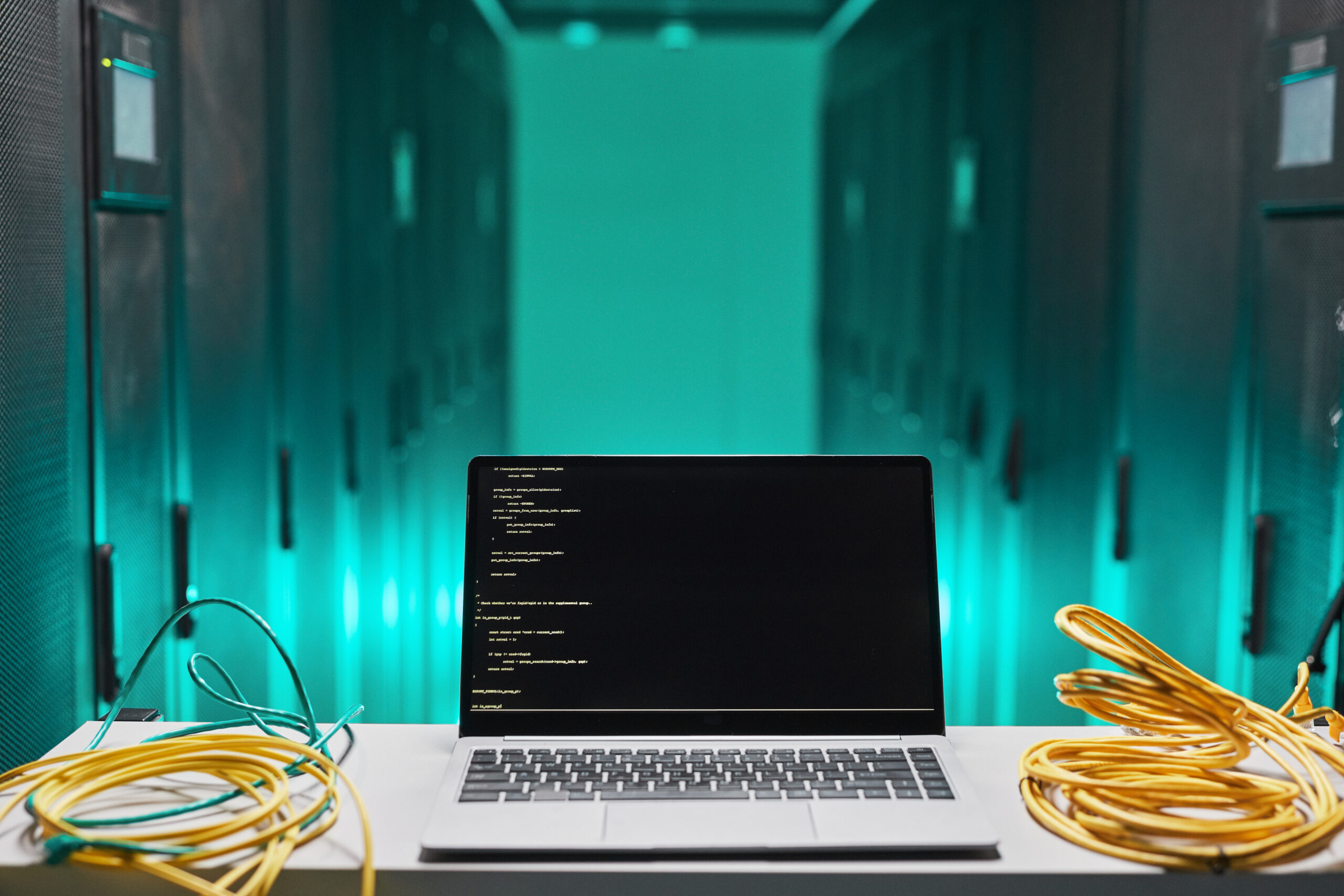 Laptop in Server Room